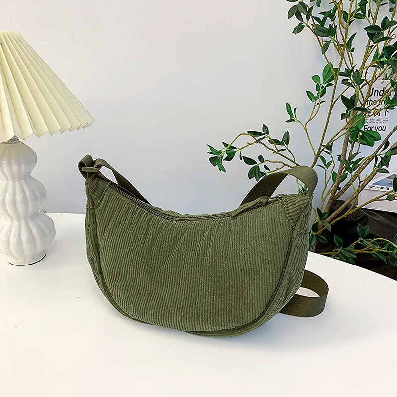 Corduroy Schoudertas Gracie Met Verstelbare Band En Stijlvolle Design Voor Everyday Gebruik En Mode Statement
