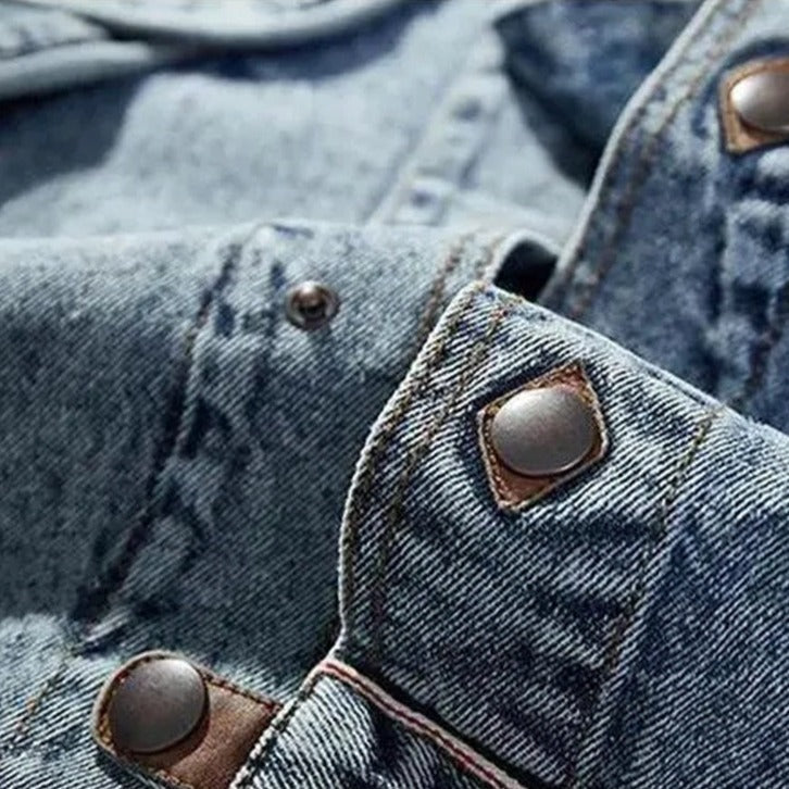 Heren Vintage Denim Jack met Klassieke Pasvorm en Duurzaam Materiaal voor Casual en Trendy Looks