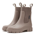 Sandra's Rainy Day Platform Boots - Waterdichte halfhoge damesregenschoenen