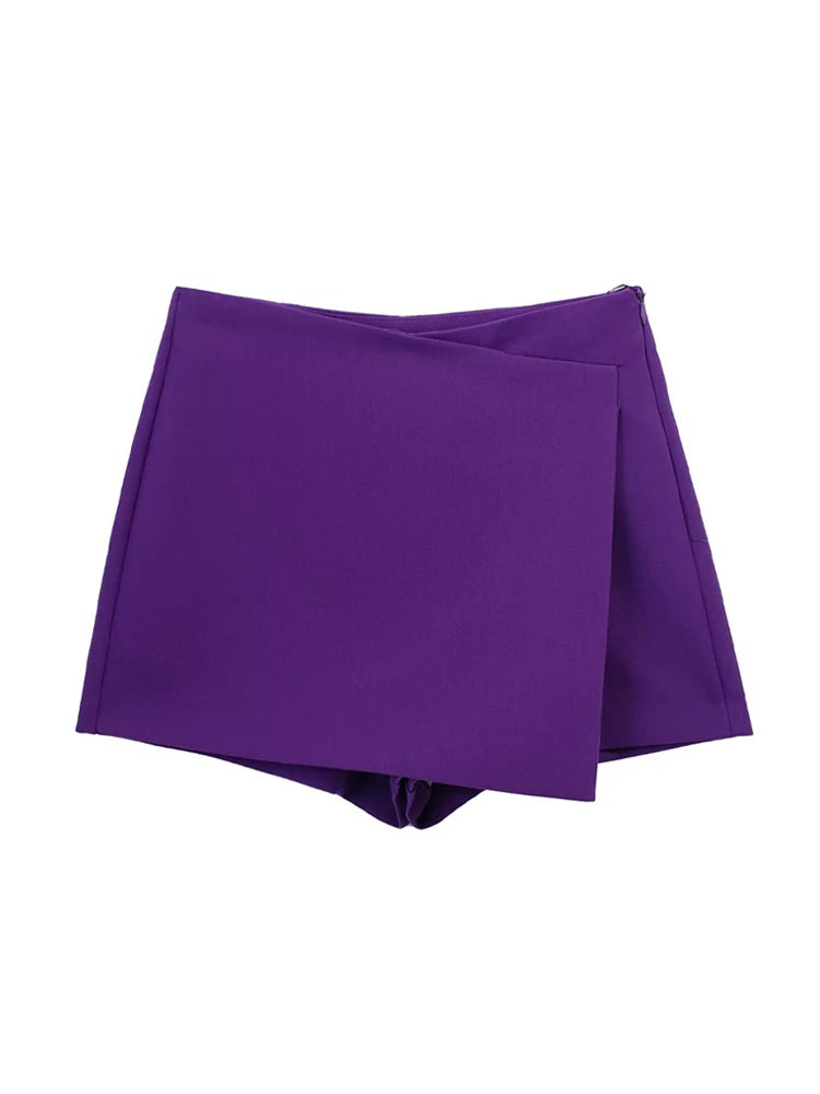 Variant image for Dames Skort Zwart Asymmetrisch Hoge Taille M Polyester-5