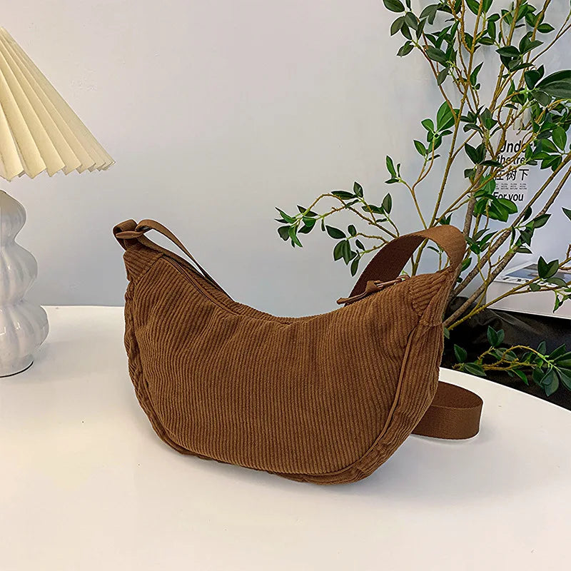 Corduroy Schoudertas Gracie Met Verstelbare Band En Stijlvolle Design Voor Everyday Gebruik En Mode Statement