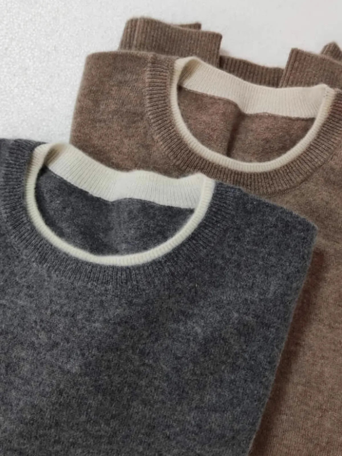Emperoe Geit damessweater met ronde hals, puur kasjmier 100% – herfst/winter losvallende gebreide trui