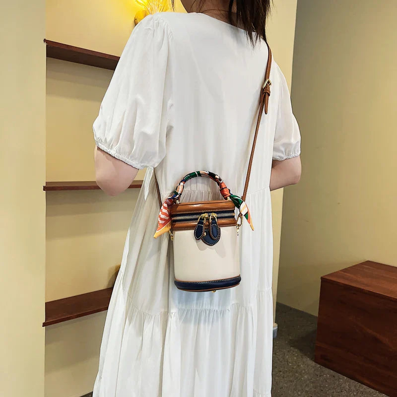 Chique cilinder-emmertas voor dames - Trendy crossbody- en one-shoulder-stijl