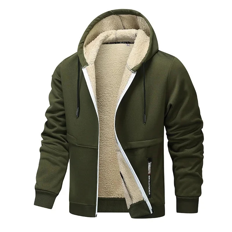 Heren Casual Fleece Bomberjas – Comfortabele Losse Pasvorm