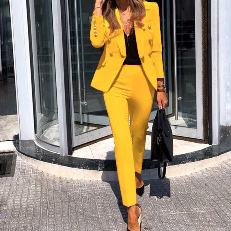 Elegante Blazer en Broek Set voor Vrouwen | Vyssion