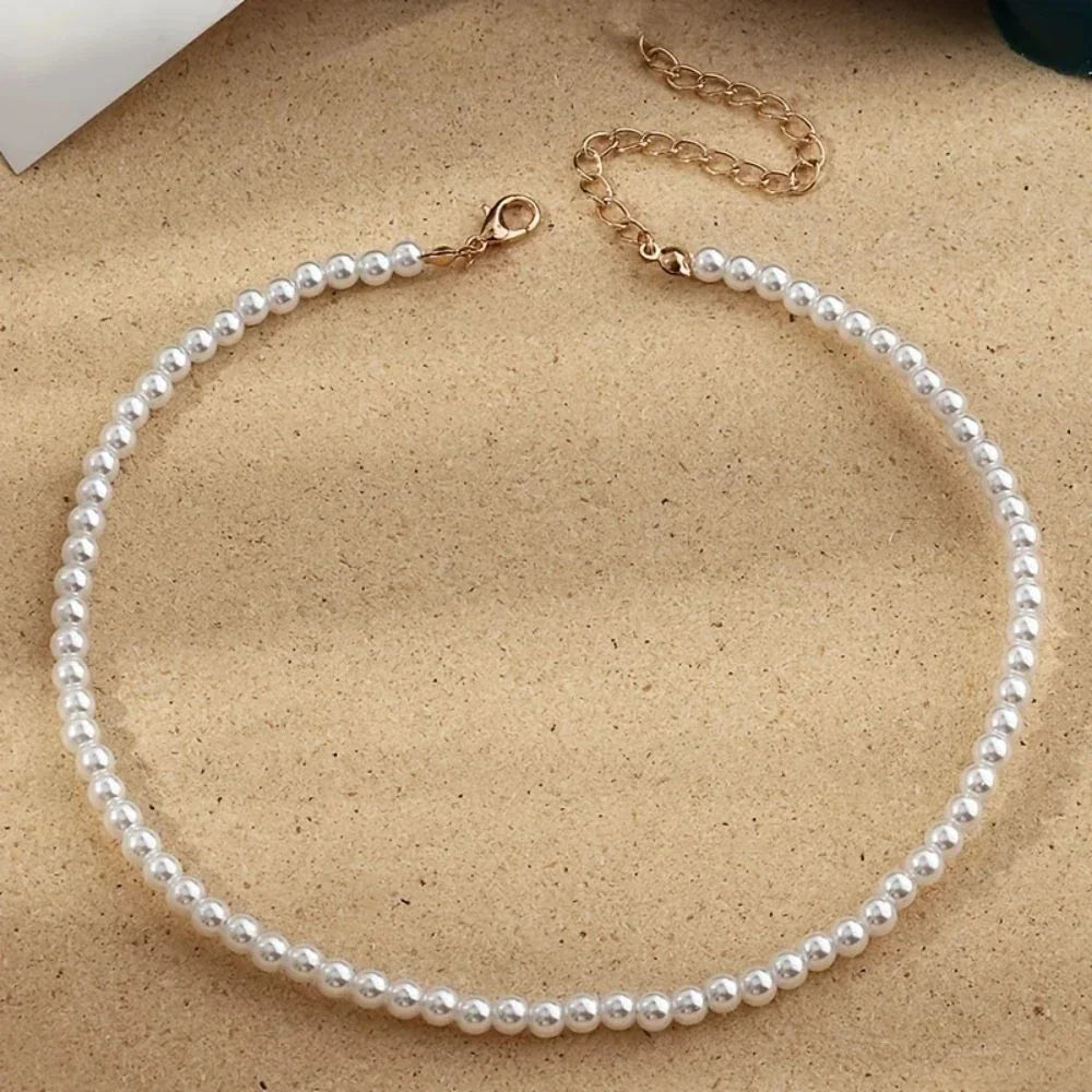 Nieuwe Eenvoudige Imitatie Zoetwaterparel Ketting