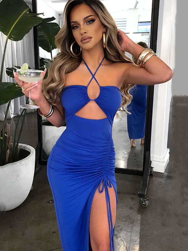 Sara Mouwloze Sexy Midi Bodycon Jurk