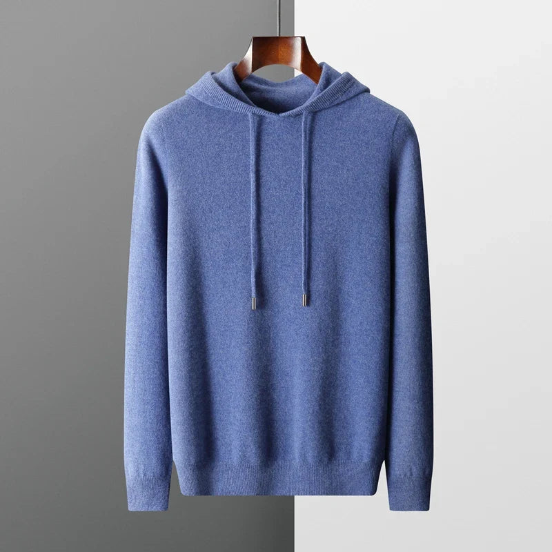 Micheal: Hoodie Sweater - 100% Merino Wol uit Australië: Gebreide Sweatshirt voor Herfst Winter