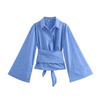 Variant image for Dames Blouse Zwart M Polyester met Lange Mouwen en Vlinderdas-13