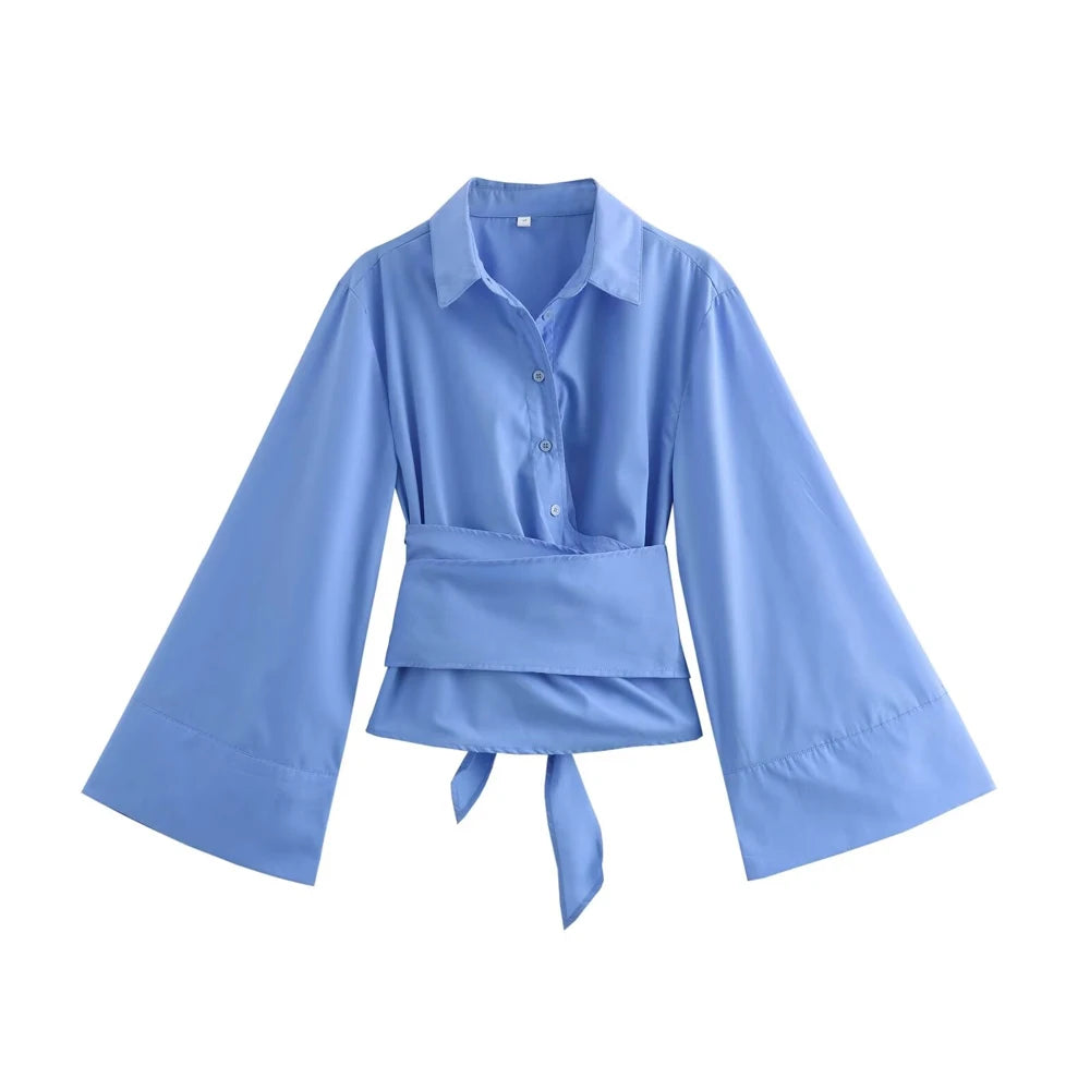 Variant image for Dames Blouse Zwart M Polyester met Lange Mouwen en Vlinderdas-13