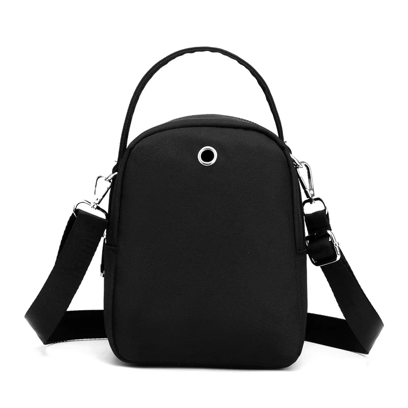 Duurzame nylon 3-laags mini-schoudertas