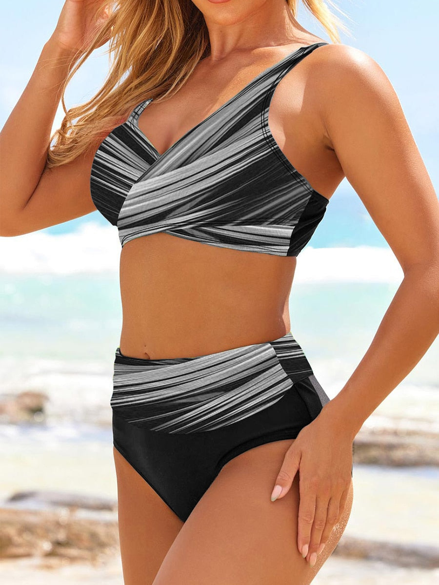 Eilyn Moderne Comfort Bikini Voor Dames Met Sportief Koord En Multikleur Ontwerp