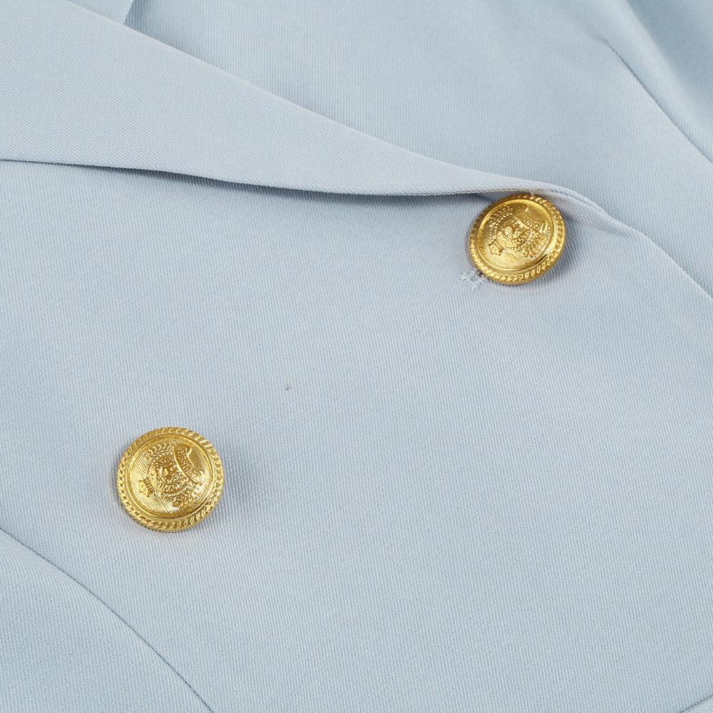Riley Cape Jurk Luxe Elegante Blazerjurk Voor Gala, Bruiloft en Avondgelegenheden Met Mysterieuze Cape en Gouden Details