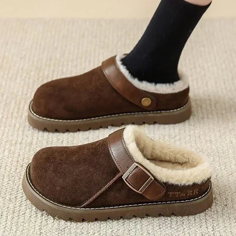 Pantoffels Suède Bruin Zachte Voering Maat 39 Comfortabel - Sloffen - Pantoffels