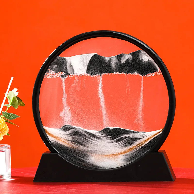 3D Bewegend Zand Kunst Foto Zandloper Drijfzand Ambachtelijk Stromend Zand