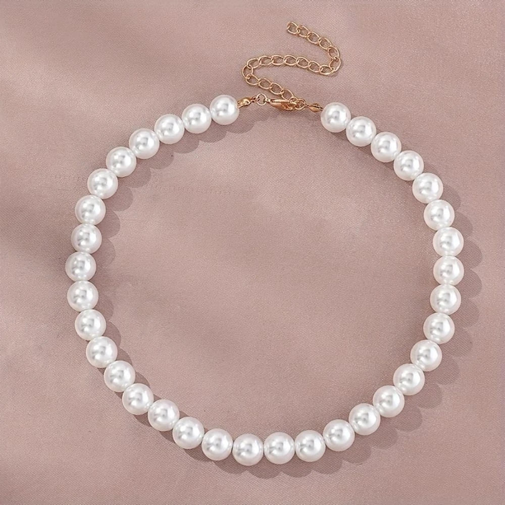 Nieuwe Eenvoudige Imitatie Zoetwaterparel Ketting
