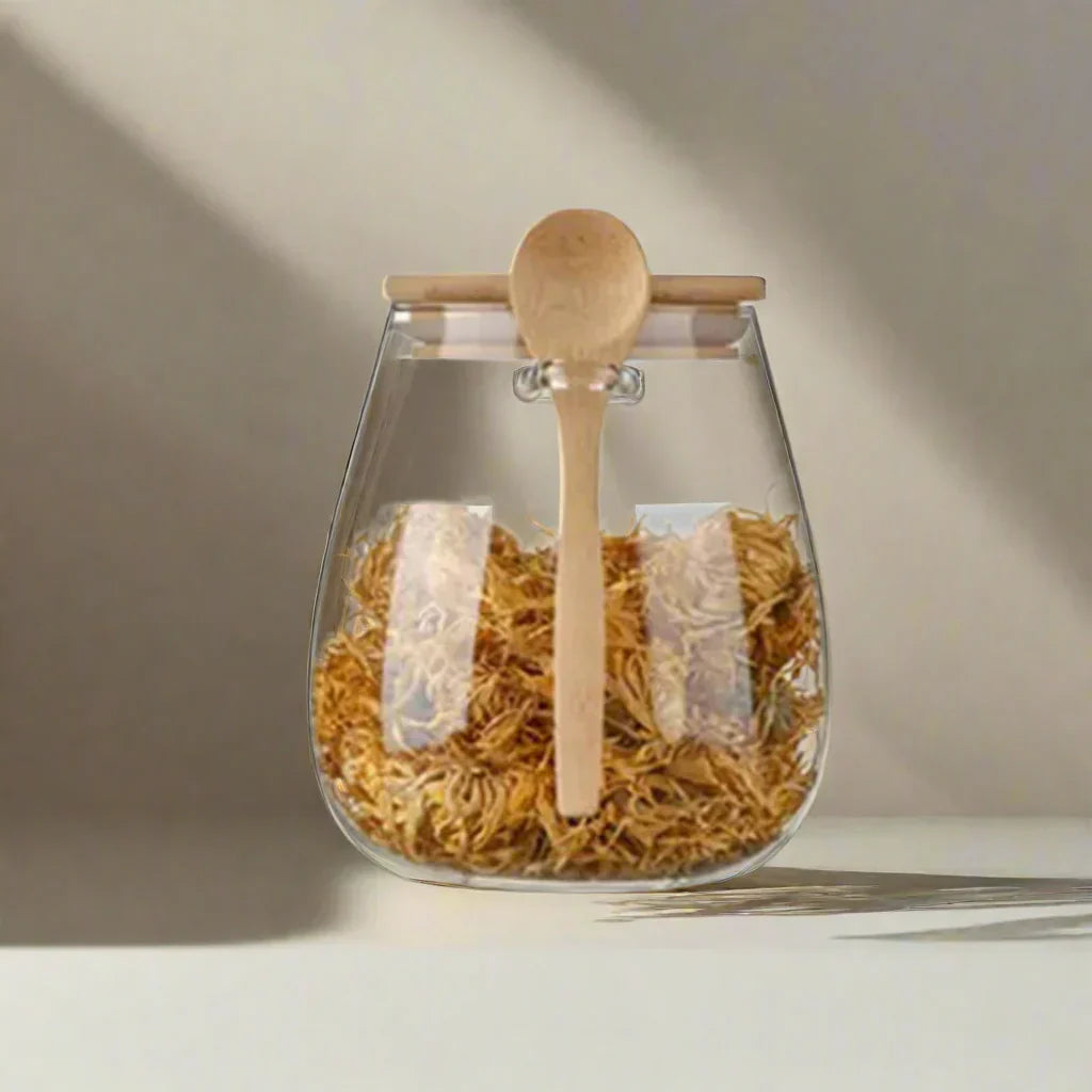 Luchtdichte Glazen Pot voor Suiker, Thee en Koffie – Hoogwaardig Glas met Hermetisch Deksel voor Versheid