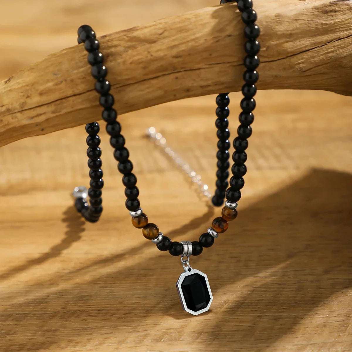 Zwarte Onyx kralen ketting