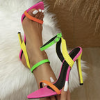 Neon Nights Rainbow stiletto hakken schoenen