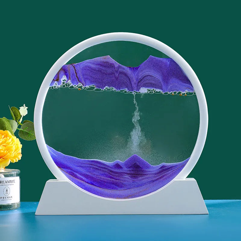 3D Bewegend Zand Kunst Foto Zandloper Drijfzand Ambachtelijk Stromend Zand