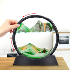 3D Bewegend Zand Kunstafbeelding | Diepzee Zandsculptuur Zandloper voor Ontspanning & Bureau Decor
