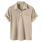 Capri Zomer Heren Casual Shirt van Katoen met Korte Mouwen en Stijlvolle Pasvorm