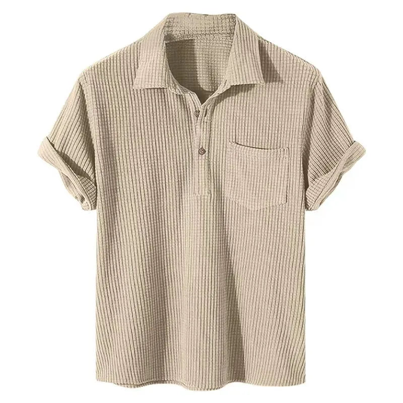 Capri Zomer Heren Casual Shirt van Katoen met Korte Mouwen en Stijlvolle Pasvorm