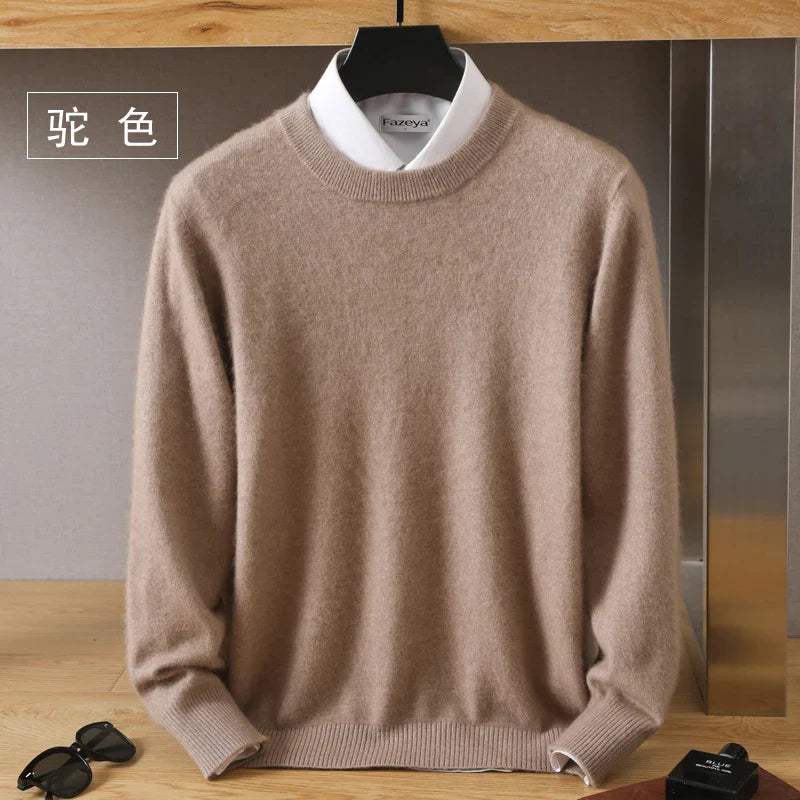 Leonard: Luxe 100% Pure Kasjmier Trui | Japanse Brei - O-Hals Pullover