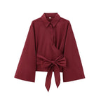 Variant image for Dames Blouse Zwart M Polyester met Lange Mouwen en Vlinderdas-3