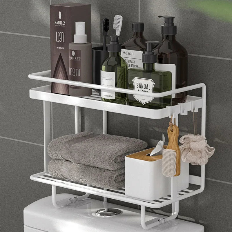 Badkamerplank voor Boven het Toilet – Duurzaam Smeedijzer, Eenvoudige Installatie, Keuze uit 1 of 2 Lagen