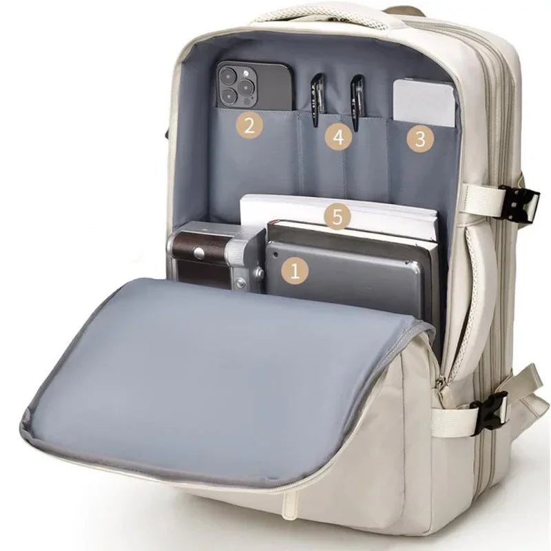 Reisrugzak 46x30x20 Waterdicht Y2K Cabine Laptop 15,6" USB Ryanair Handbagage Ryanair Hoge Kwaliteit