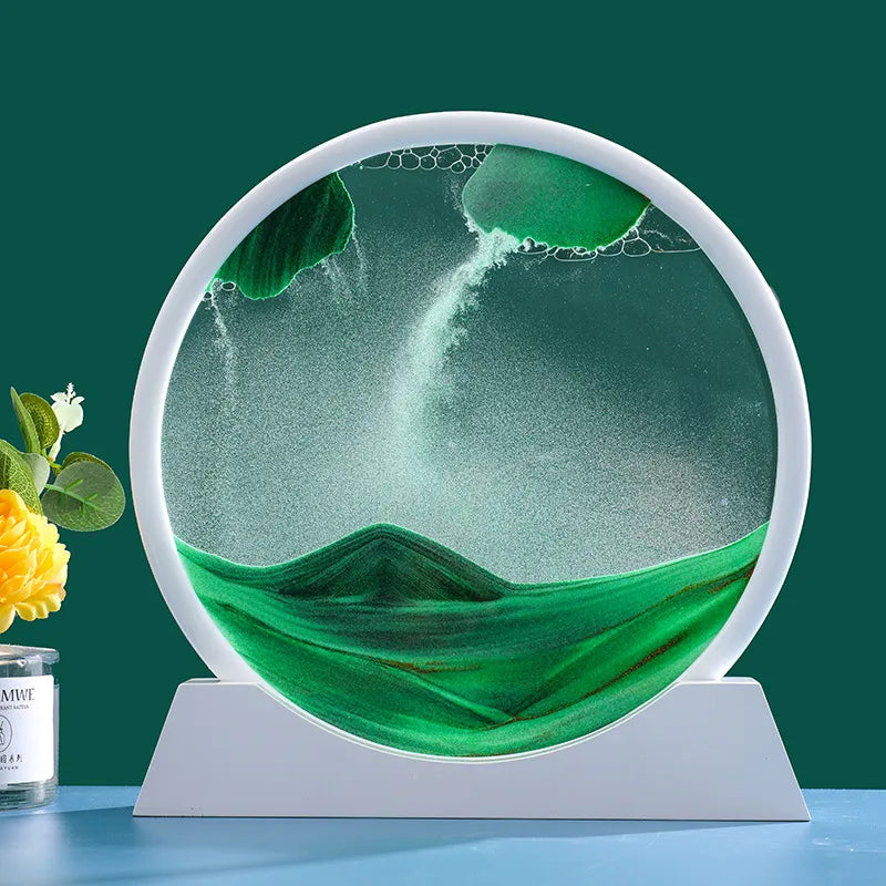 3D Bewegend Zand Kunst Foto Zandloper Drijfzand Ambachtelijk Stromend Zand
