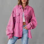 Dames Spijkerjas van Katoen - Opvallend vibrant denim-jack