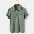 Capri Zomer Heren Casual Shirt van Katoen met Korte Mouwen en Stijlvolle Pasvorm