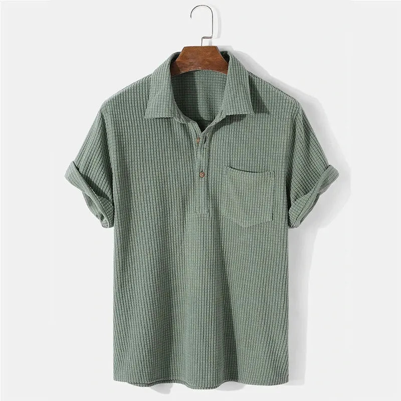 Capri Zomer Heren Casual Shirt van Katoen met Korte Mouwen en Stijlvolle Pasvorm