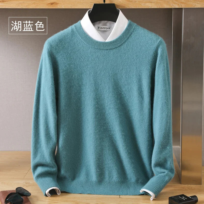 Leonard: Luxe 100% Pure Kasjmier Trui | Japanse Brei - O-Hals Pullover
