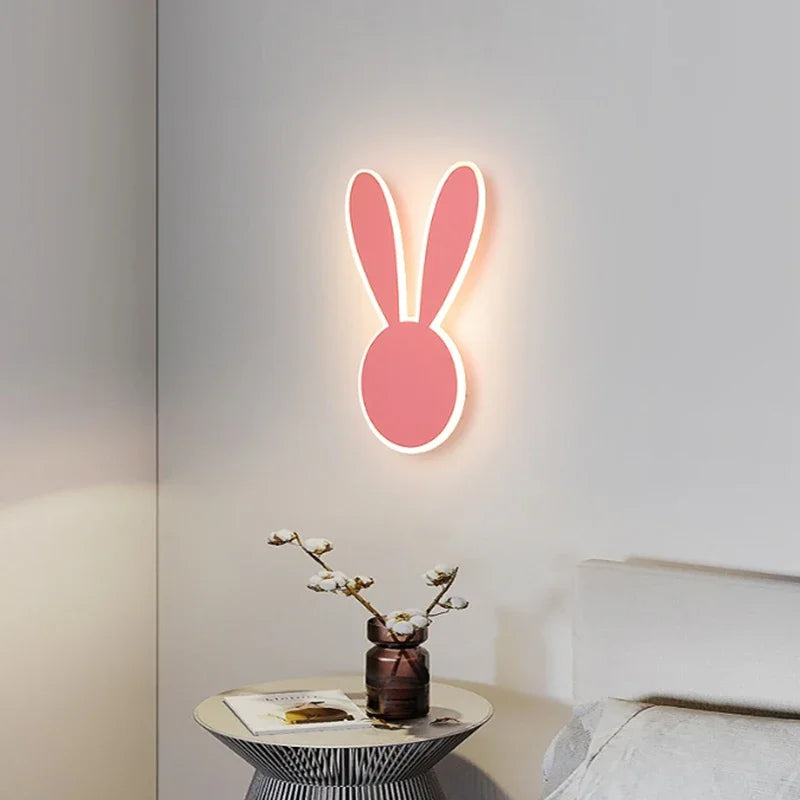 RabbitGlow - LED Wandlamp in Roze Konijnvorm voor Speelkamer