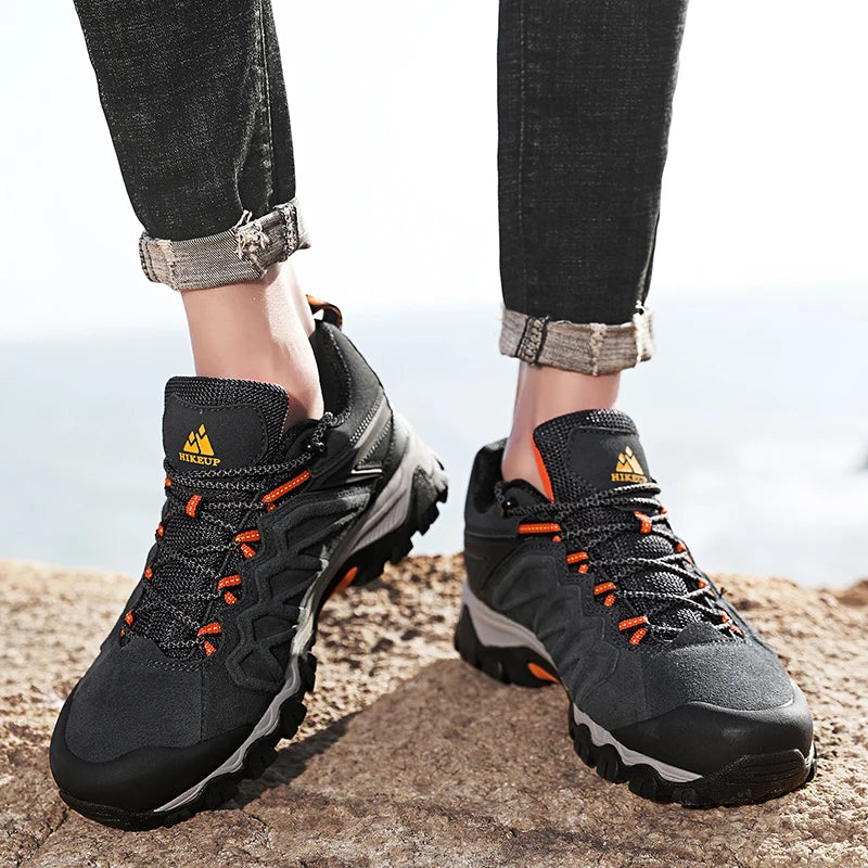Heren Wandelschoenen Leer Duurzaam Met Antislip Rubberen Zool 5