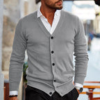 Vest Casual Cardigan voor Heren met V-Hals en Knopen