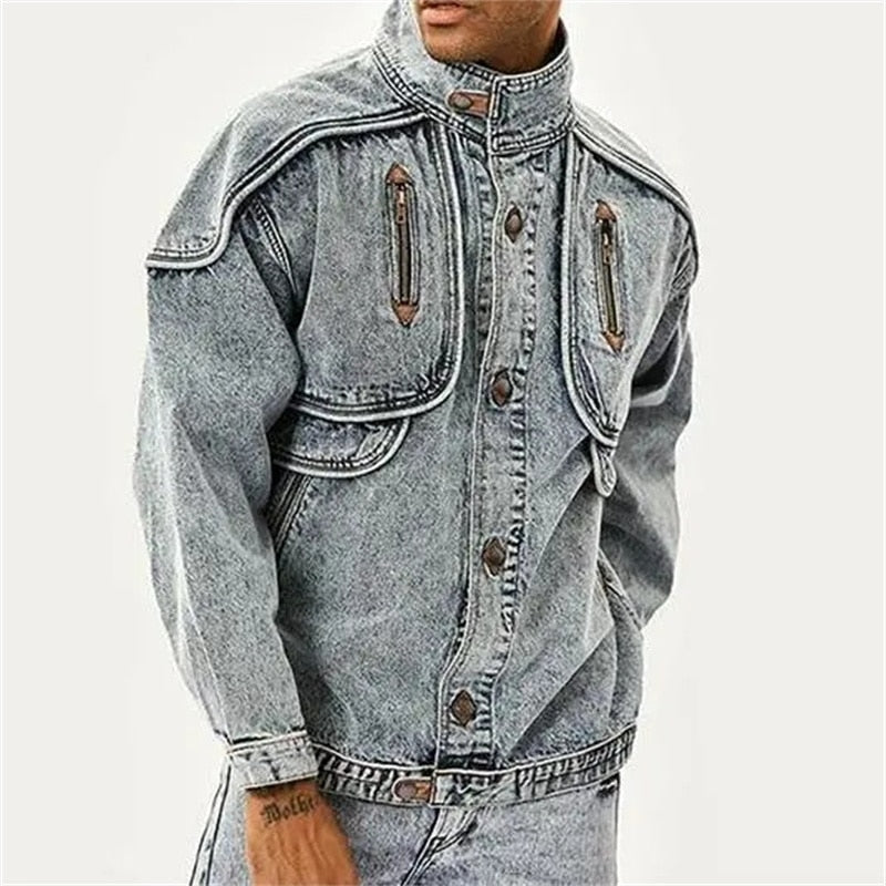 Heren Vintage Denim Jack met Klassieke Pasvorm en Duurzaam Materiaal voor Casual en Trendy Looks