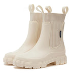 Sandra's Rainy Day Platform Boots - Waterdichte halfhoge damesregenschoenen