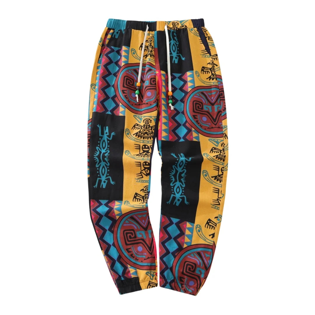 Heren Joggingbroek Katoenmengsel Boho Tribal Print Korte Sweatpants 1