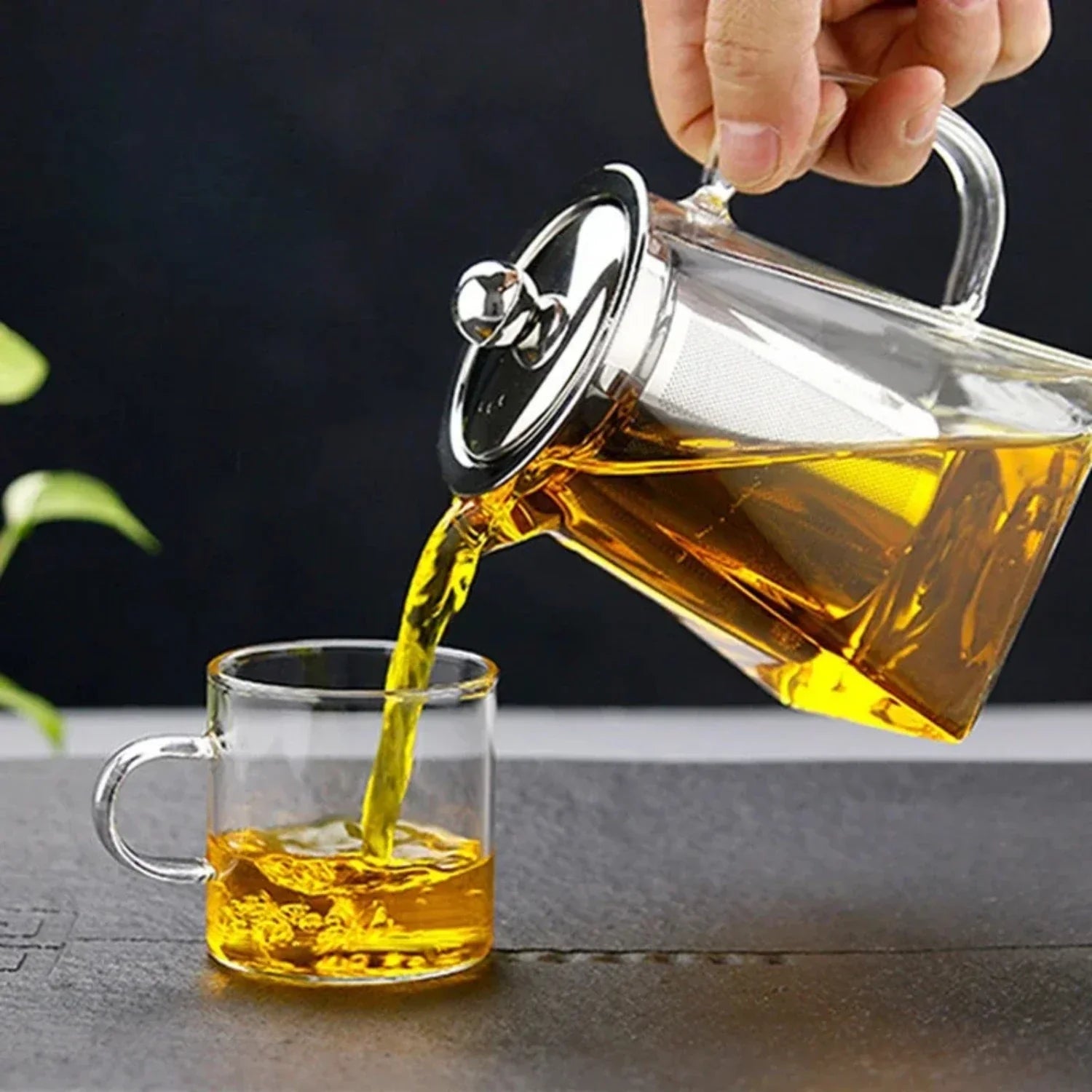 Elegante Glazen Theepot en Waterkoker Maker met Infuser – Perfect Gesteepte Theeset voor Keuken, Eten en Thuisgebruik