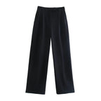 Variant image for Dames Wijd Been Broek Beige M Katoen Hoog Taille-2