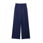 Variant image for Dames Wijd Been Broek Beige M Katoen Hoog Taille-4