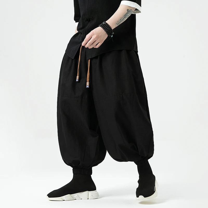 Heren Wijd Beenbroek Katoen-Linnenmix Casual Zomerbroek 2