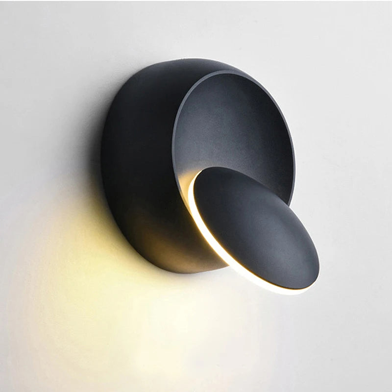 Moderne 5W LED Wandlamp Zwart/Wit met 350 Graden Rotatie voor Binnen - Elegante Muurlamp voor Woonkamer en Slaapkamer-1