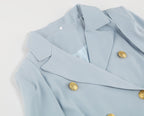 Riley Cape Jurk Luxe Elegante Blazerjurk Voor Gala, Bruiloft en Avondgelegenheden Met Mysterieuze Cape en Gouden Details