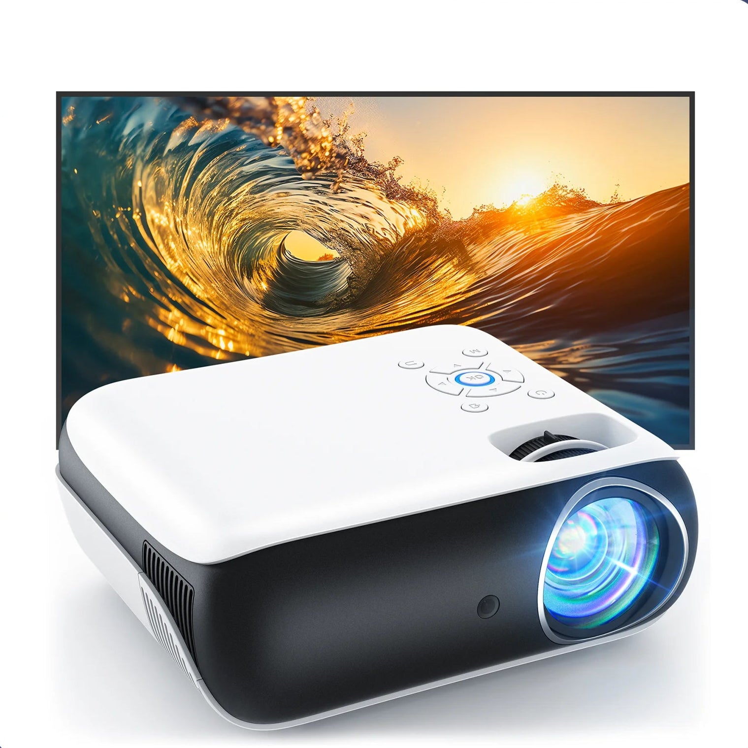 Draagbare Mini Projector met Full HD 1080p, 9500 Lumen en Bluetooth – Perfect voor Thuisbioscoop en Gaming 1