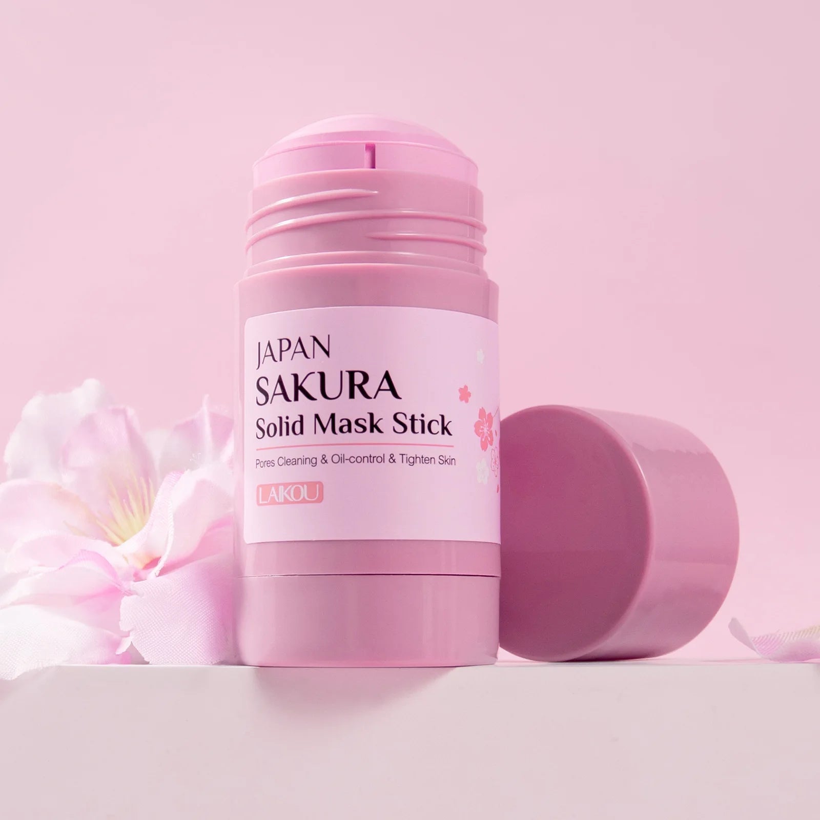 Diep Reinigend Gezichtsmasker Stick voor Onzuivere Huid – Sakura, 45 g, Beheert Olie en Verwijdert Poriën-4